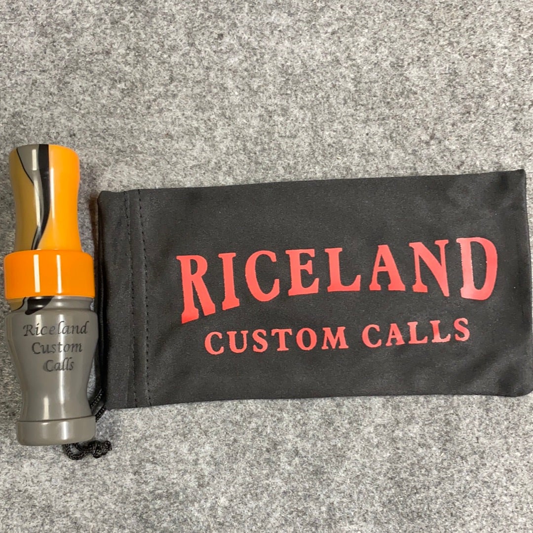 Riceland Custom Calls Acrylic 3/4" Guts Specklebelly Polished Speck Camo Orange Band - Pacific Flyway Supplies