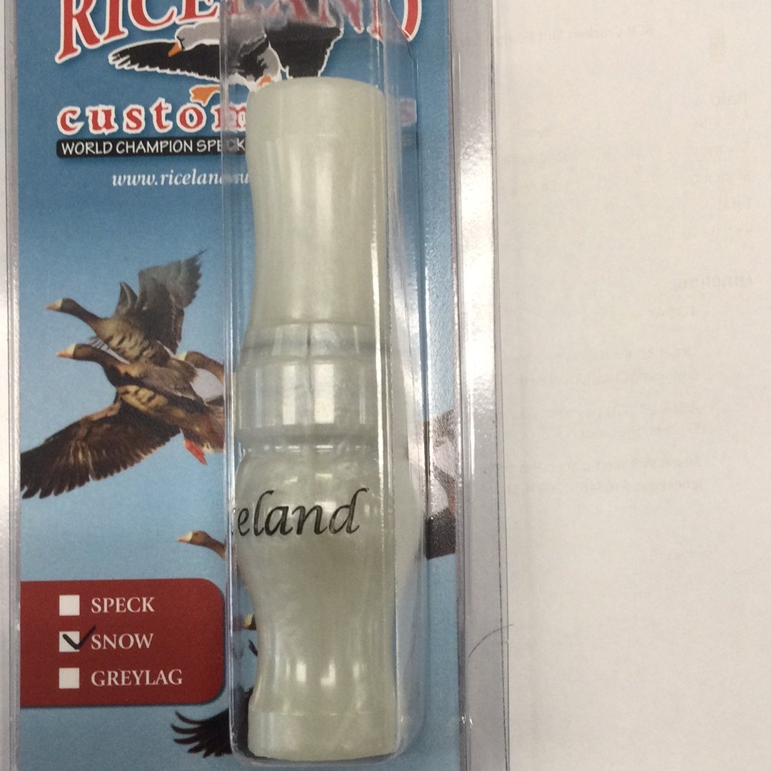Riceland Custom Calls Poly Snow White - Pacific Flyway Supplies