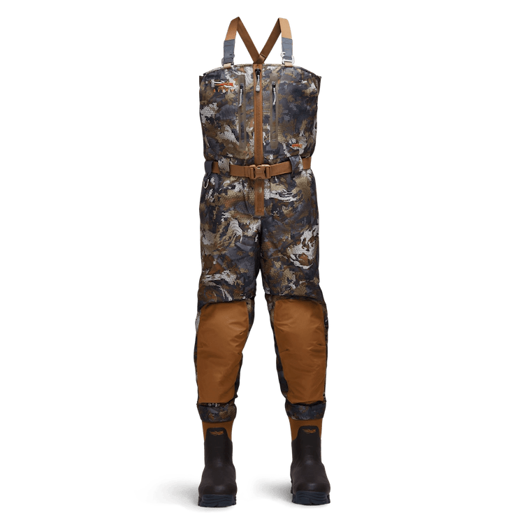 Sitka Gear Delta Zip Wader - Optifade Waterfowl Timber (Large 10 Boot) - Pacific Flyway Supplies