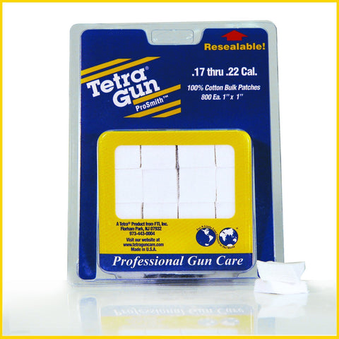 Tetra Gun .17 - .22 Cal. Cotton Cleaning Patches (800 Pack) - Pacific Flyway Supplies