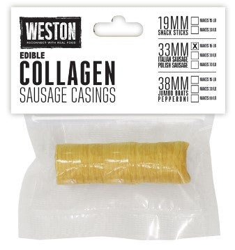 Weston 33mm Collagen Sausage Casing (Makes 15lbs) - Pacific Flyway Supplies