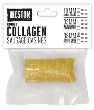 Weston 38mm Collagen Sausage Casing (Makes 15lbs) - Pacific Flyway Supplies