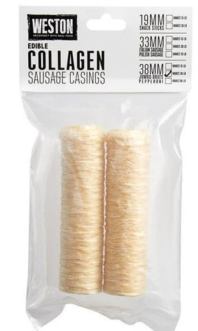 Weston 38mm Collagen Sausage Casings (Makes 30lbs) - Pacific Flyway Supplies