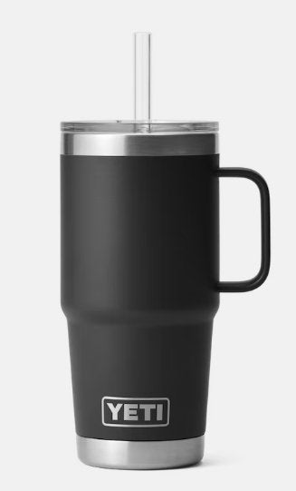 Yeti Rambler 25 oz Mug with Straw Lid - Black - Pacific Flyway Supplies