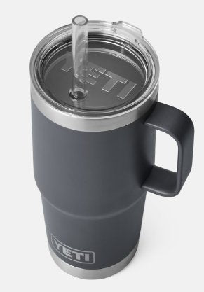 Yeti Rambler 25 oz Mug with Straw Lid - Charcoal - Pacific Flyway Supplies