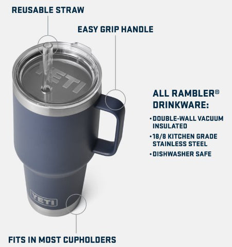 Yeti Rambler 25 oz Mug with Straw Lid - Power Pink - Pacific Flyway Supplies