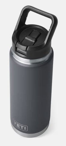 Yeti Rambler 26 oz Bottle with Straw Cap - Charcoal - Pacific Flyway Supplies