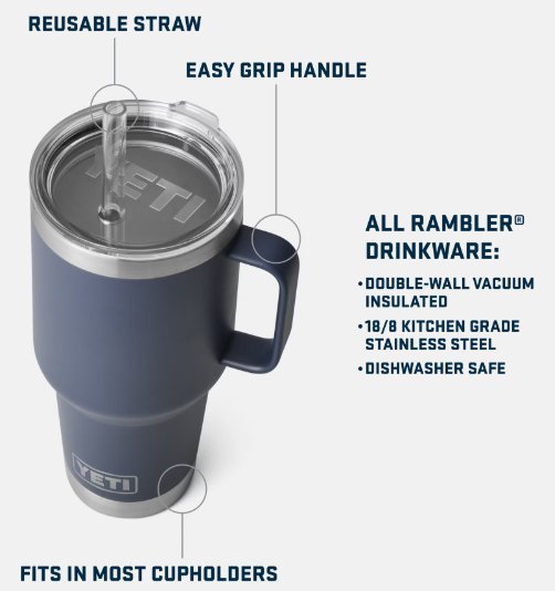 Yeti Rambler 35 oz Mug with Straw Lid - Power Pink - Pacific Flyway Supplies